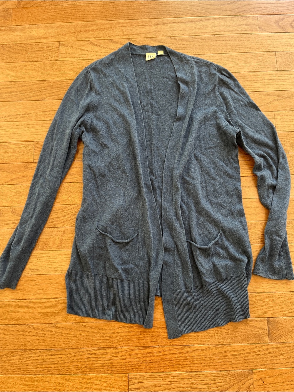 GAP Blue Knit Open-Front Cardigan